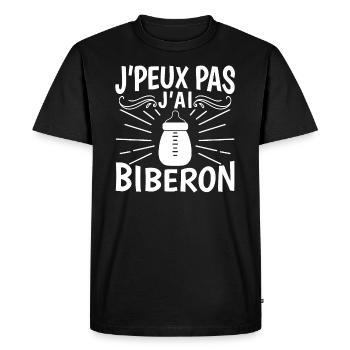 Je Peux Pas J'Ai Biberon - T-shirt Premium bio Homme - noir - Devant - Nico (187cm)