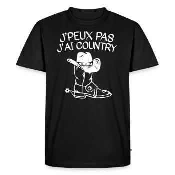 Je Peux Pas J'Ai Country - T-shirt Premium bio Homme - noir - Devant - Nico (187cm)