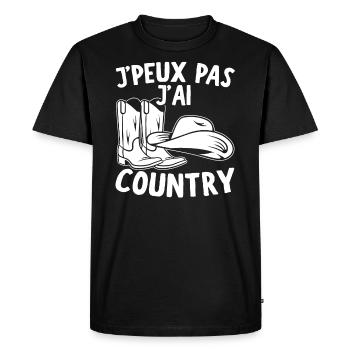 Je Peux Pas J'Ai Country - T-shirt Premium bio Homme - noir - Devant - Nico (187cm)
