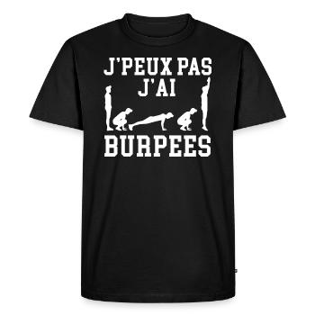 Je Peux Pas J'Ai Burpees - T-shirt Premium bio Homme - noir - Devant - Nico (187cm)