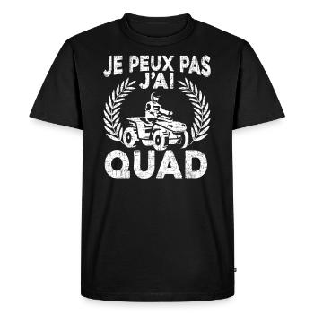 Je Peux Pas J'Ai Quad - T-shirt Premium bio Homme - noir - Devant - Nico (187cm)