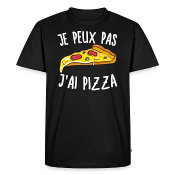 Je Peux Pas J'Ai Pizza - T-shirt Premium bio Homme - noir - Devant - Nico (187cm)