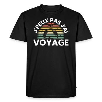 Je Peux Pas J'Ai Voyage - T-shirt Premium bio Homme - noir - Devant - Nico (187cm)