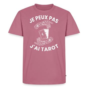 Je Peux Pas J'Ai Tarot - T-shirt Premium bio Homme - mauve - Devant - Nico (187cm)