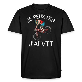 Je Peux Pas J'Ai VTT - T-shirt Premium bio Homme - noir - Devant - Nico (187cm)