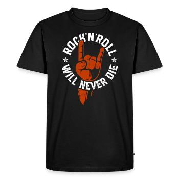 Rock n roll veut never La musique de heavy metal - T-shirt Premium bio Homme - noir - Devant - Nico (187cm)