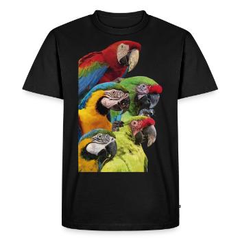 Macaws - Men's Premium Organic T-Shirt - black - Front - Nico (187cm)