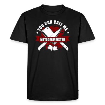 Vous pouvez m’appeler Maître Boucher Boucher - T-shirt Premium bio Homme - noir - Devant - Nico (187cm)