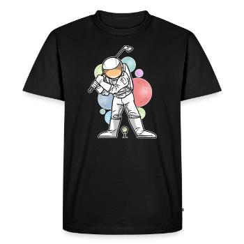 Astronaute Golfeur de golf - T-shirt Premium bio Homme - noir - Devant - Nico (187cm)