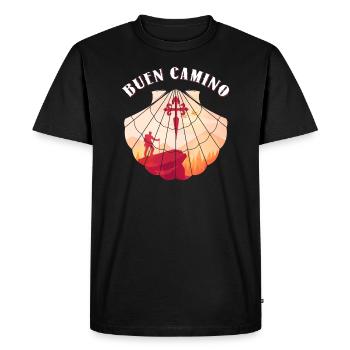 Camino De Santiago Shell Buen Camino Camino Camino De Santiago - T-shirt Premium bio Homme - noir - Devant - Nico (187cm)
