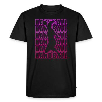 Handballeur - T-shirt Premium bio Homme - noir - Devant - Nico (187cm)