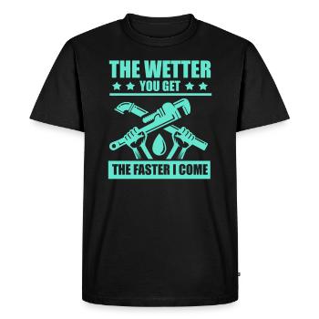 Plombier Le temps que vous obtenez Le plus vite je viens - T-shirt Premium bio Homme - noir - Devant - Nico (187cm)