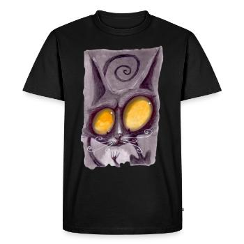 Chat de série - T-shirt Premium bio Homme - noir - Devant - Nico (187cm)