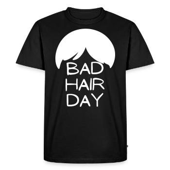 mauvais jour cheveux jour cheveux disant idée cadeau - T-shirt Premium bio Homme - noir - Devant - Nico (187cm)