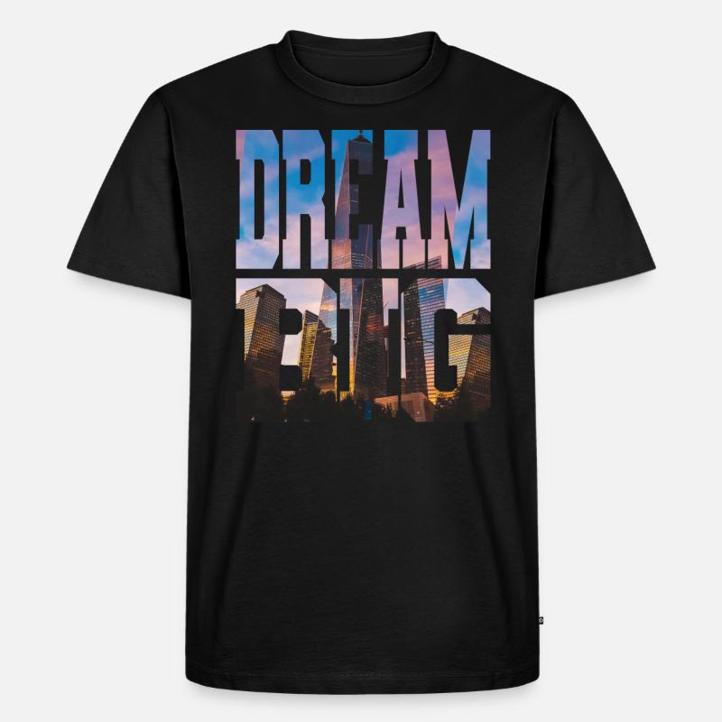 DREAM BIG - Männer Premium Bio T-Shirt - Schwarz