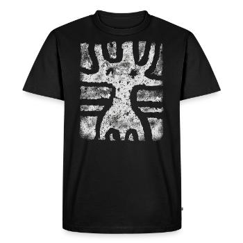 Art abstrait autochtone - Peinture rupestre - T-shirt Premium bio Homme - noir - Devant - Nico (187cm)