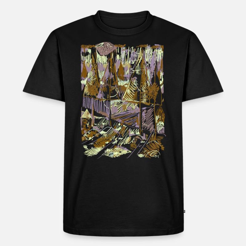 Wald Abstrakt - Männer Premium Bio T-Shirt - Schwarz