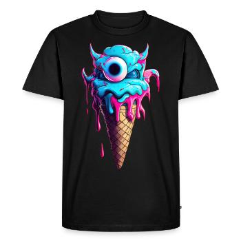 Monstre de cornet de crème glacée - T-shirt Premium bio Homme - noir - Devant - Nico (187cm)