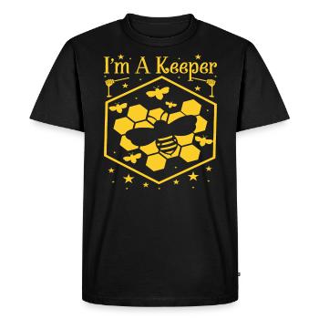 MARCHAND DE MIEL DRÔLE D’APICULTEUR DESIGN - T-shirt Premium bio Homme - noir - Devant - Nico (187cm)