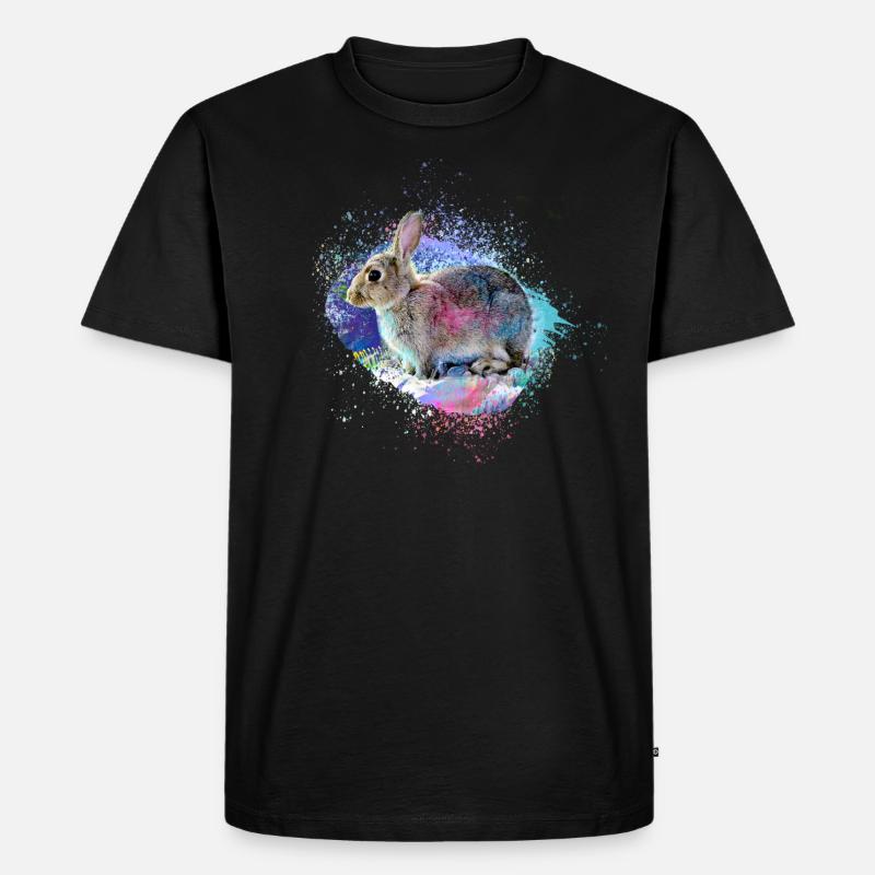 hase,graffiti,malereir,bunt,haustier,kaninchen - Männer Premium Bio T-Shirt - Schwarz