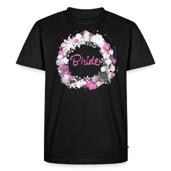 couronne de fleurs,mariée, couronne,graffti,coloré,fleurs - T-shirt Premium bio Homme - noir - Devant - Nico (187cm)