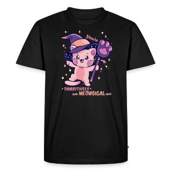 PAWsitively MEOWgical - Men's Premium Organic T-Shirt - black - Front - Nico (187cm)