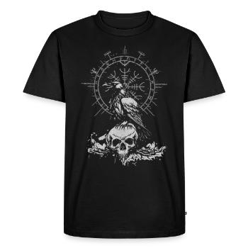 Gothic Viking Raven - Men's Premium Organic T-Shirt - black - Front - Nico (187cm)