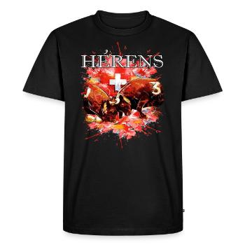 Vache combat, vache d'hérens suisse - T-shirt Premium bio Homme - noir - Devant - Nico (187cm)