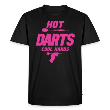 FLÉCHETTES CHAUDES MAINS FRAÎCHES - T-shirt Premium bio Homme - noir - Devant - Nico (187cm)