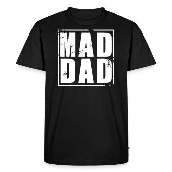 Mad Dad, Father's Day, Crazy Dad - Men's Premium Organic T-Shirt - black - Front - Nico (187cm)