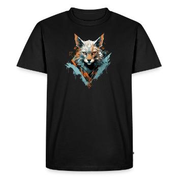 Le renard murmure l’élégance - T-shirt Premium bio Homme - noir - Devant - Nico (187cm)