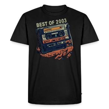 Cassette 2003 vintage 2003 - Millésime depuis 2003 - T-shirt Premium bio Homme - noir - Devant - Nico (187cm)
