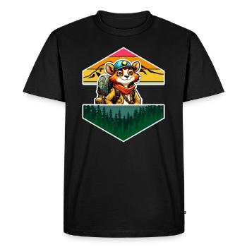 Red Panda Bande Dessinée Aventure Forêt Montagnes - T-shirt Premium bio Homme - noir - Devant - Nico (187cm)