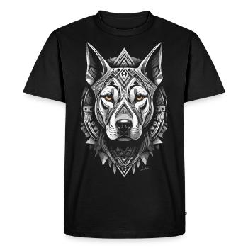 Chien black and white - T-shirt Premium bio Homme - noir - Devant - Nico (187cm)