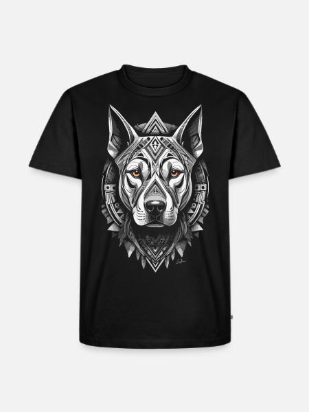Black and white dog - Men's Premium Organic T-Shirt - black