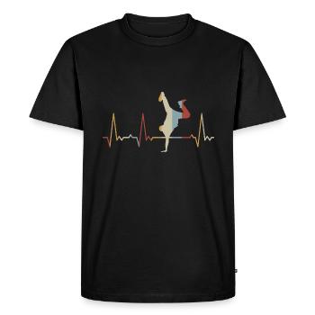 Heartbeat Breakdance - T-shirt Premium bio Homme - noir - Devant - Nico (187cm)