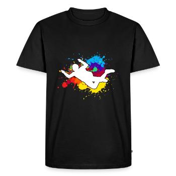 Colorful skydiving for a - Men's Premium Organic T-Shirt - black - Front - Nico (187cm)