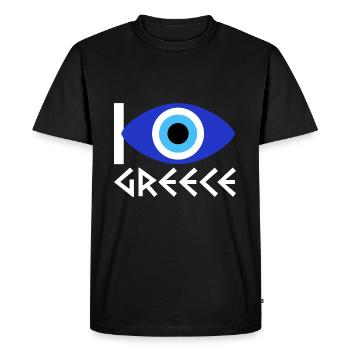 J’aime la Grèce Nazar Eye symbole pour un - T-shirt Premium bio Homme - noir - Devant - Nico (187cm)