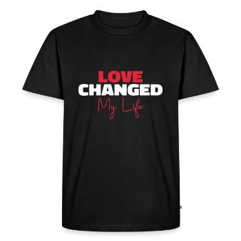 Love Changed My Life - T-shirt Premium bio Homme - noir - Devant - Nico (187cm)