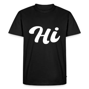 Hello - Men's Premium Organic T-Shirt - black - Front - Nico (187cm)