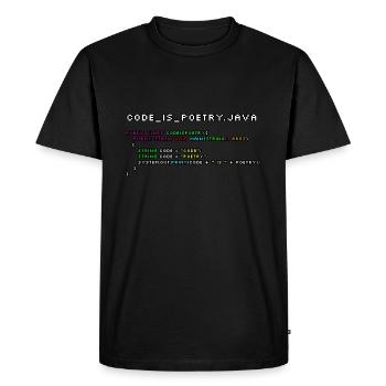 Le code est poetry.java - T-shirt Premium bio Homme - noir - Devant - Nico (187cm)