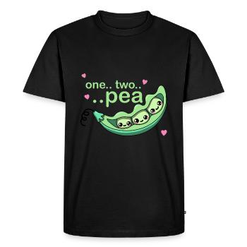 One, Two, Pea! - Men's Premium Organic T-Shirt - black - Front - Nico (187cm)