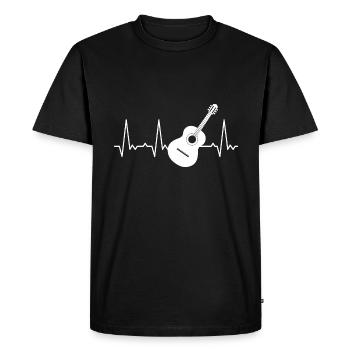 Guitare Heartbeat - T-shirt Premium bio Homme - noir - Devant - Nico (187cm)