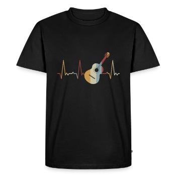 Guitare Heartbeat - T-shirt Premium bio Homme - noir - Devant - Nico (187cm)