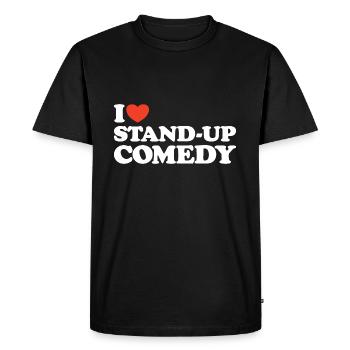 J’adore Stand-Up Comedy Heart Shirt - T-shirt Premium bio Homme - noir - Devant - Nico (187cm)