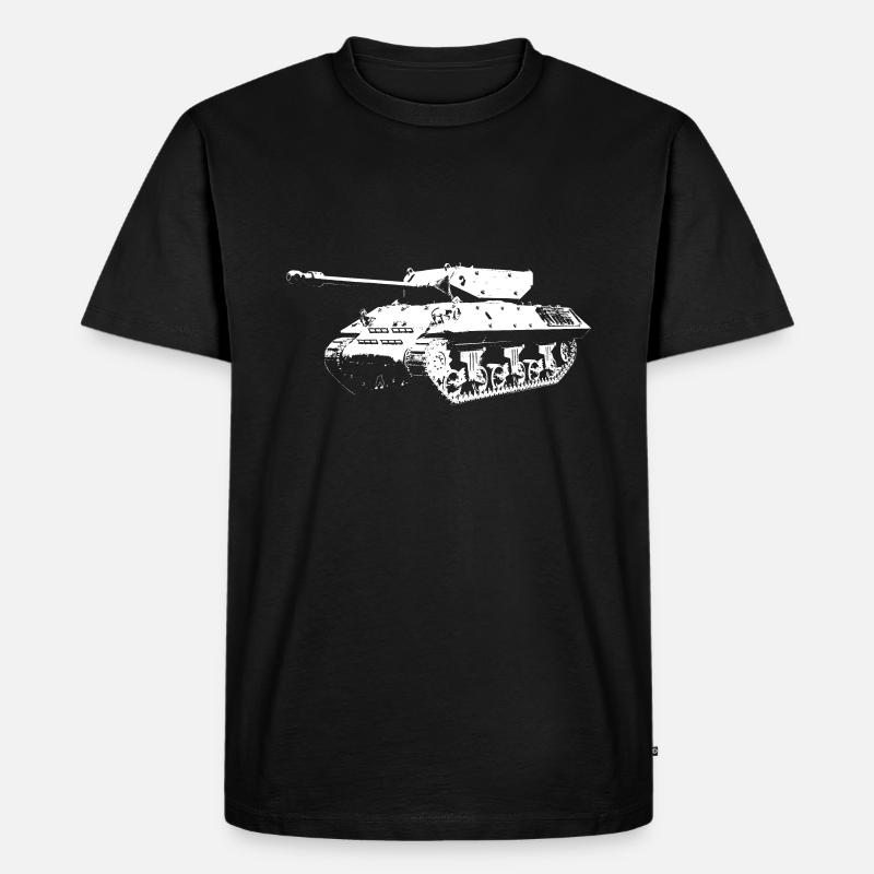 Panzer WW2 Sherman Panzerfahrer - Männer Premium Bio T-Shirt - Schwarz