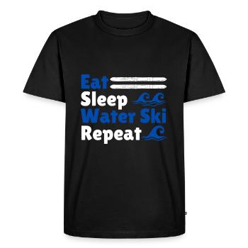 Manger du sommeil Ski nautique Répéter - T-shirt Premium bio Homme - noir - Devant - Nico (187cm)