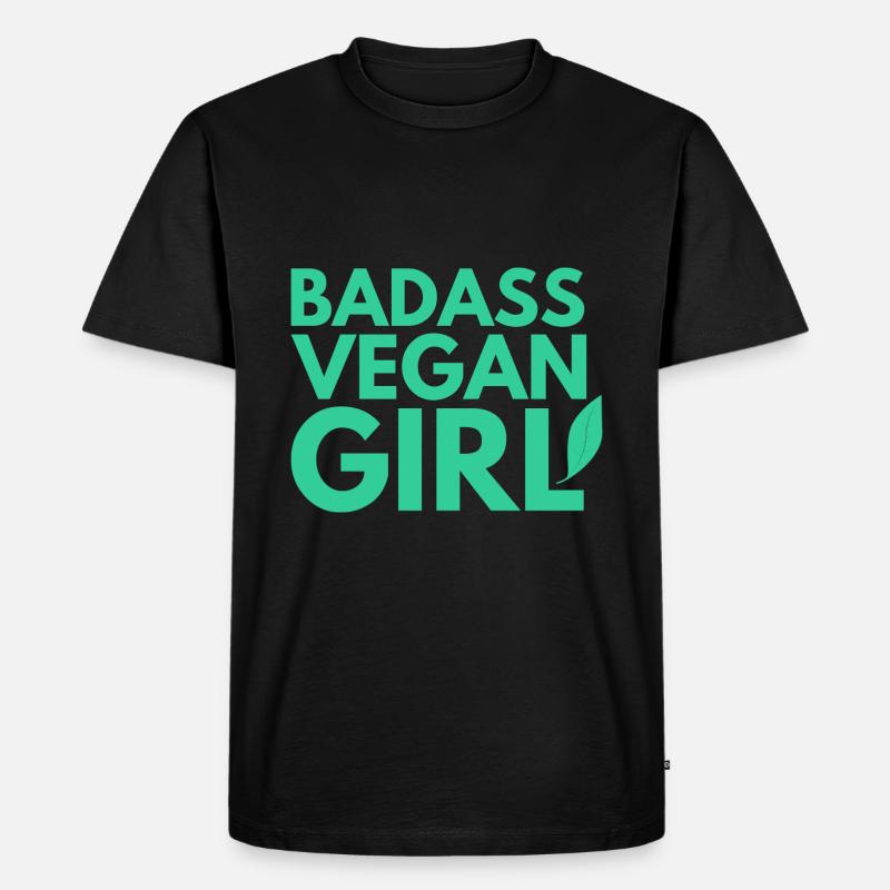 Badass Veganes Mädchen - Männer Premium Bio T-Shirt - Schwarz