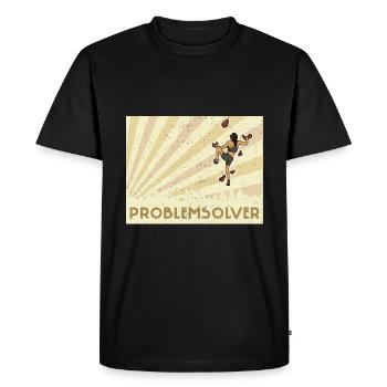 Mur de gymnase de sport d’escalade de bloc - T-shirt Premium bio Homme - noir - Devant - Nico (187cm)