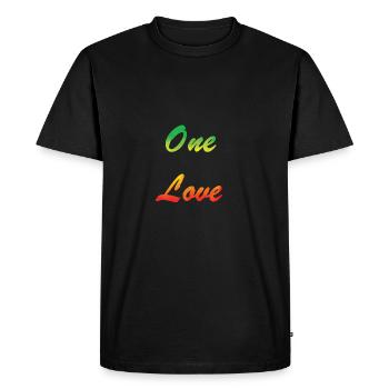 One love - Men's Premium Organic T-Shirt - black - Front - Nico (187cm)